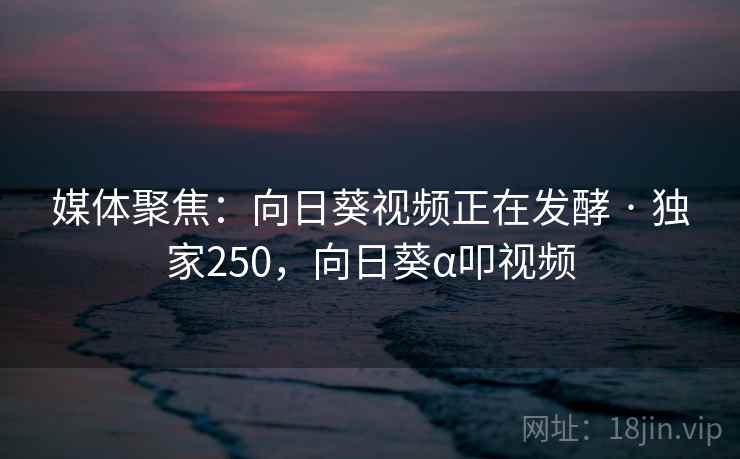 媒体聚焦：向日葵视频正在发酵 · 独家250，向日葵α叩视频